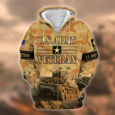 Unique U.S. Army Veteran Zip Hoodie