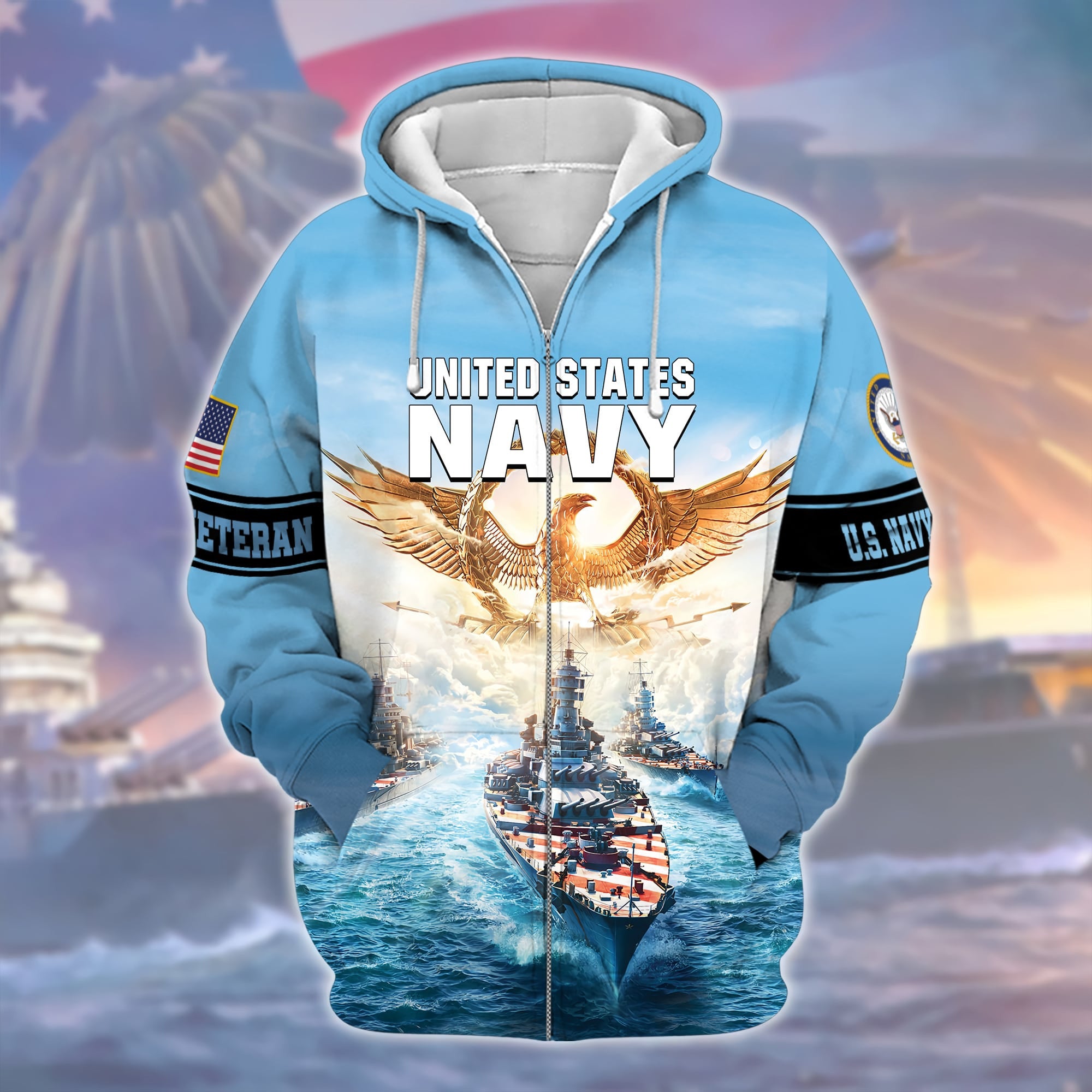 Premium U.S. Navy Veteran Zip Hoodie