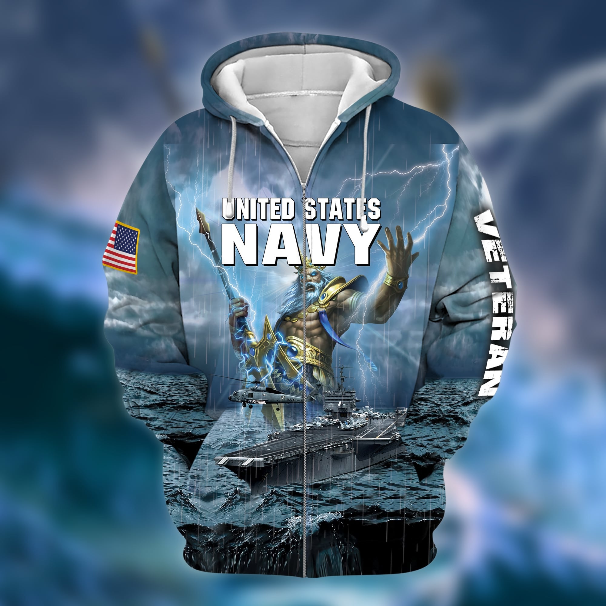 Unique U.S. Navy Veteran Zip Hoodie