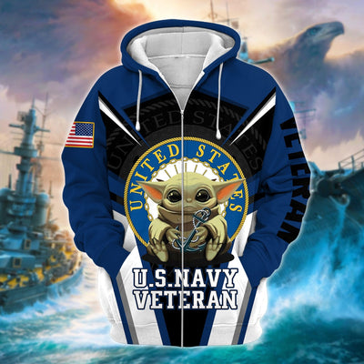 Premium Multiple US Military Services Veteran Zip Hoodie