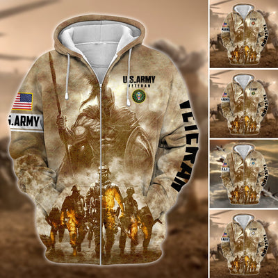 Premium Multiple US Military Services Veteran Zip Hoodie