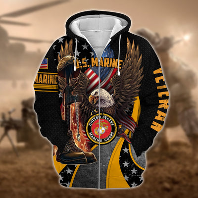 Premium Multiple US Military Services Veteran Zip Hoodie