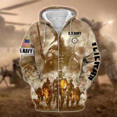 Premium Multiple US Military Services Veteran Zip Hoodie