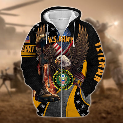 Premium Multiple US Military Services Veteran Zip Hoodie