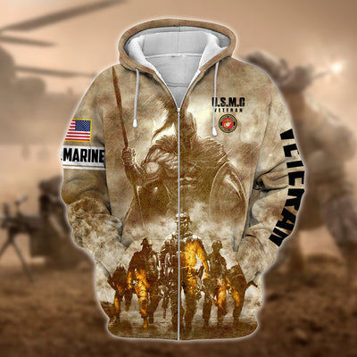 Premium Multiple US Military Services Veteran Zip Hoodie