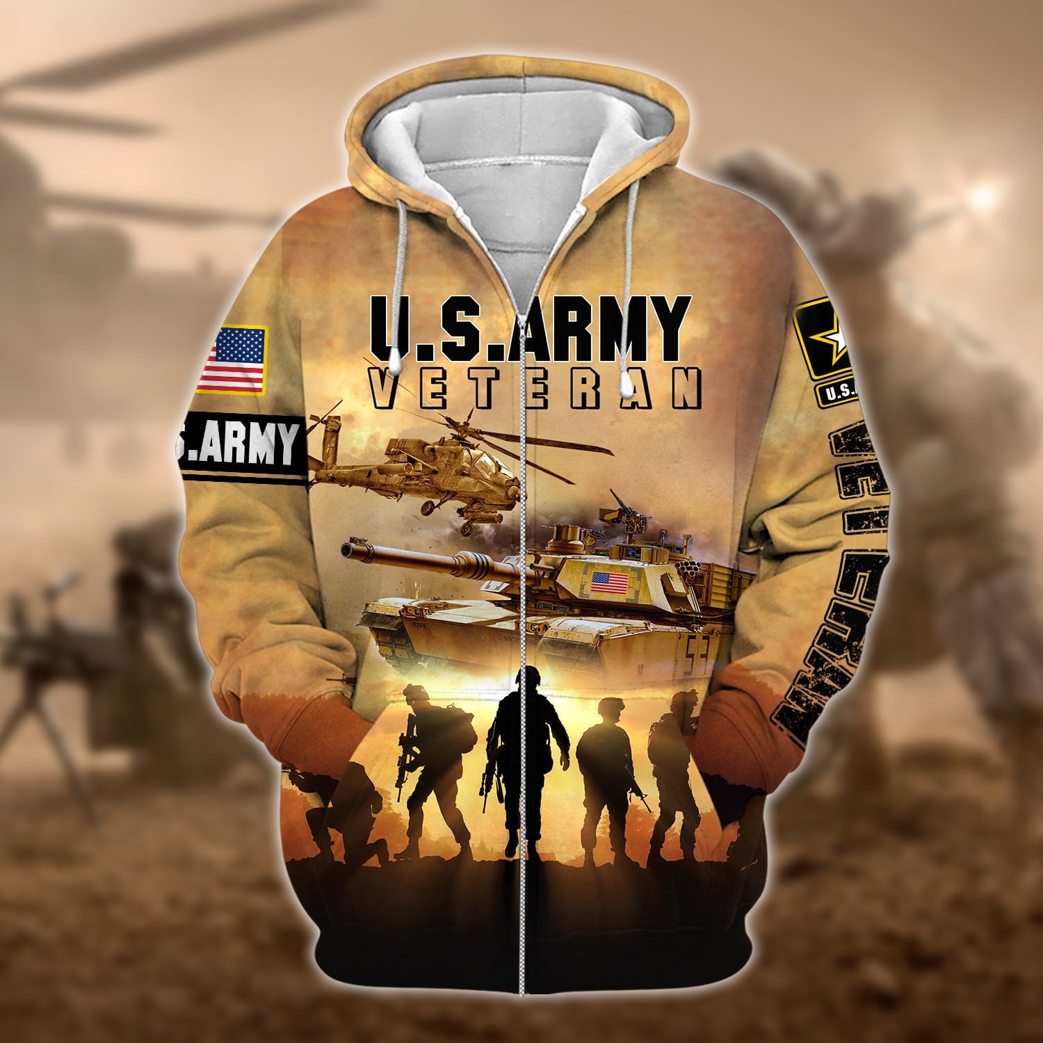 Premium U.S. Army Veteran Zip Hoodie