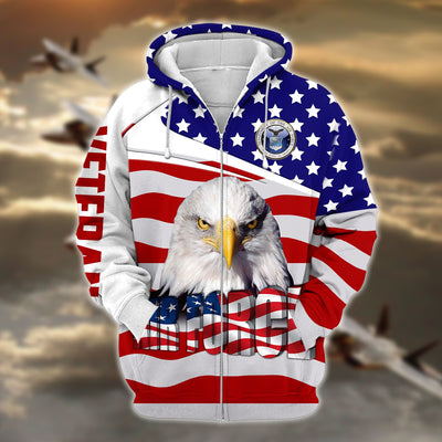 Premium Multiple US Military Services Veteran Zip Hoodie
