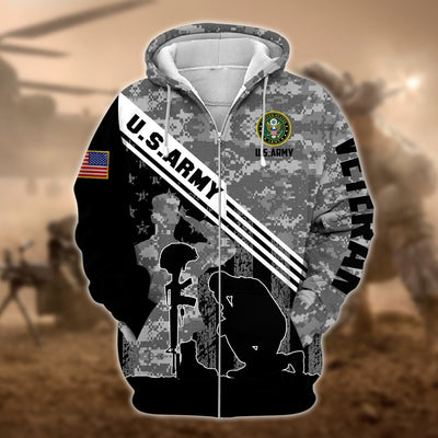 Premium Multiple US Military Services Veteran Zip Hoodie