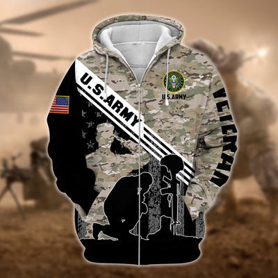 Premium Multiple US Military Services Veteran Zip Hoodie