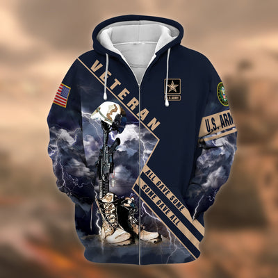 Premium Multiple US Military Services Veteran Zip Hoodie