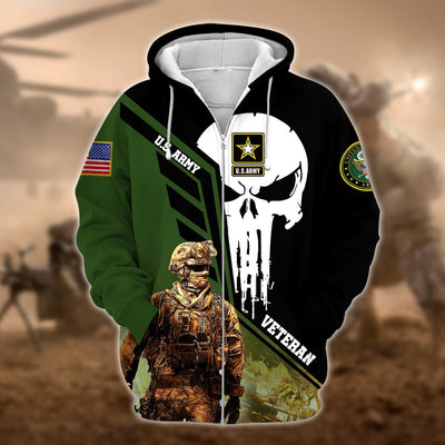 Premium Multiple US Military Services Veteran Zip Hoodie