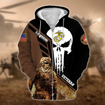 Premium Multiple US Military Services Veteran Zip Hoodie
