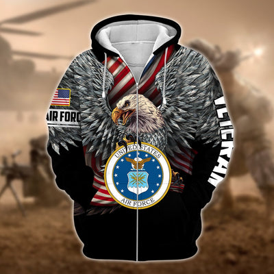 Premium Multiple US Military Services Veteran Zip Hoodie