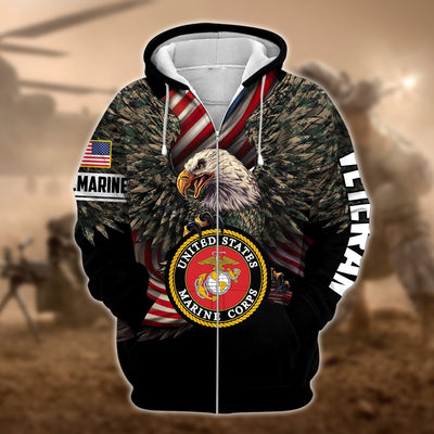 Premium Multiple US Military Services Veteran Zip Hoodie