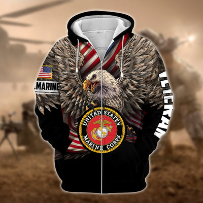Premium Multiple US Military Services Veteran Zip Hoodie