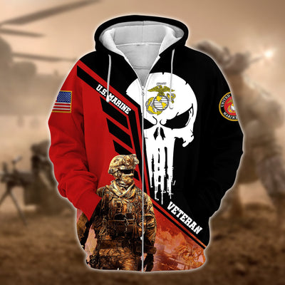 Premium Multiple US Military Services Veteran Zip Hoodie