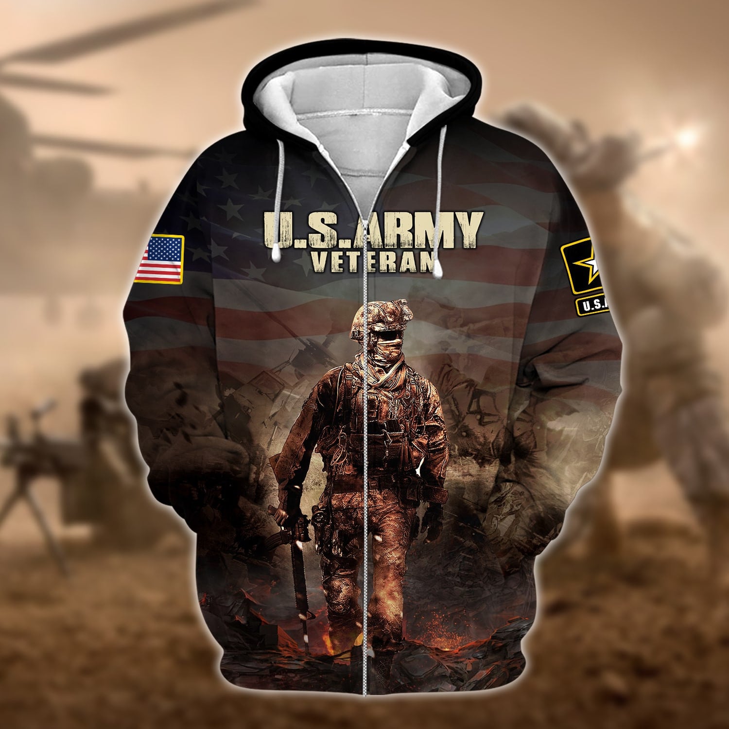 Premium U.S. Army Veteran Zip Hoodie