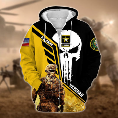 Premium Multiple US Military Services Veteran Zip Hoodie