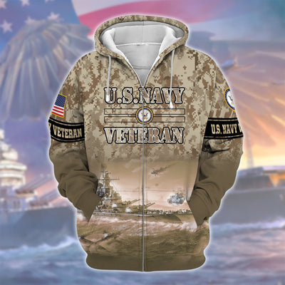 Premium U.S. Navy Veteran Zip Hoodie