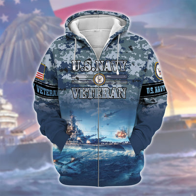 Premium U.S. Navy Veteran Zip Hoodie