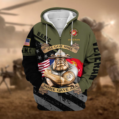 Premium US Military Services US Veteran Zip Hoodie
