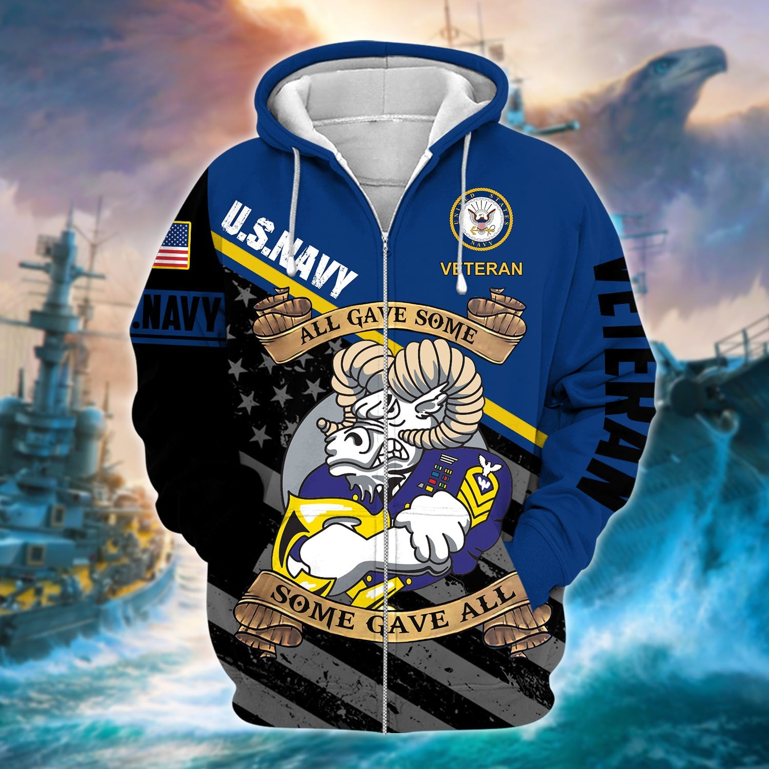Premium U.S. Navy Veteran Zip Hoodie