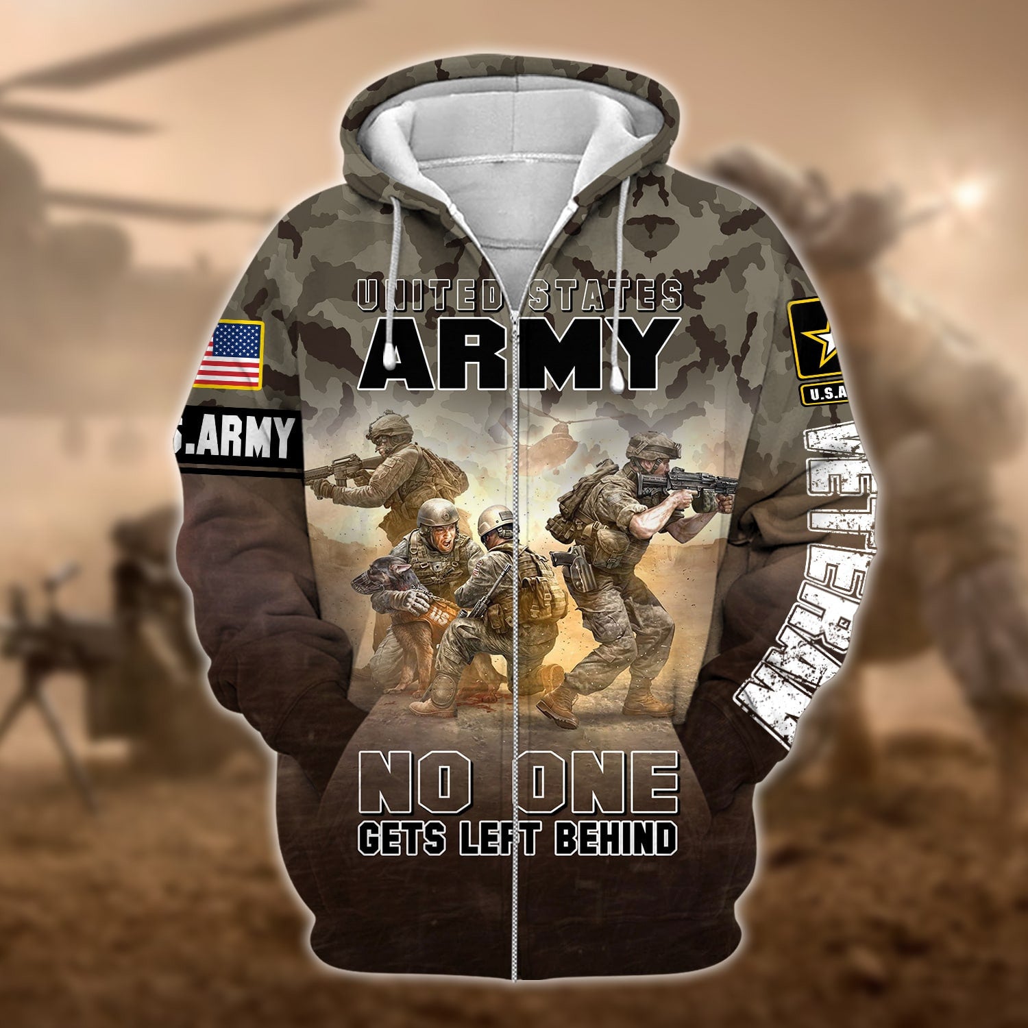 Premium U.S. Army Veteran Zip Hoodie