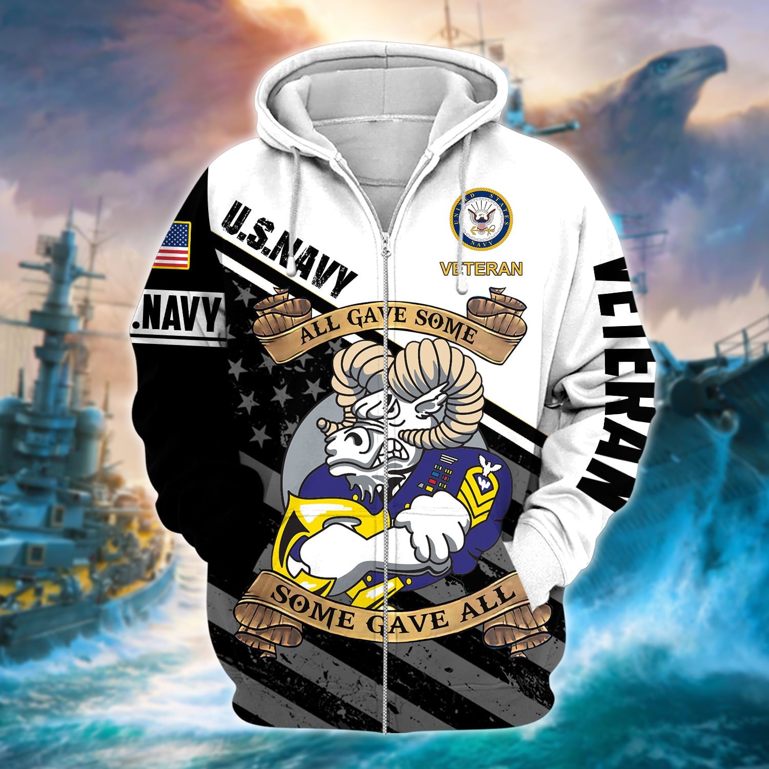Premium U.S. Navy Veteran Zip Hoodie