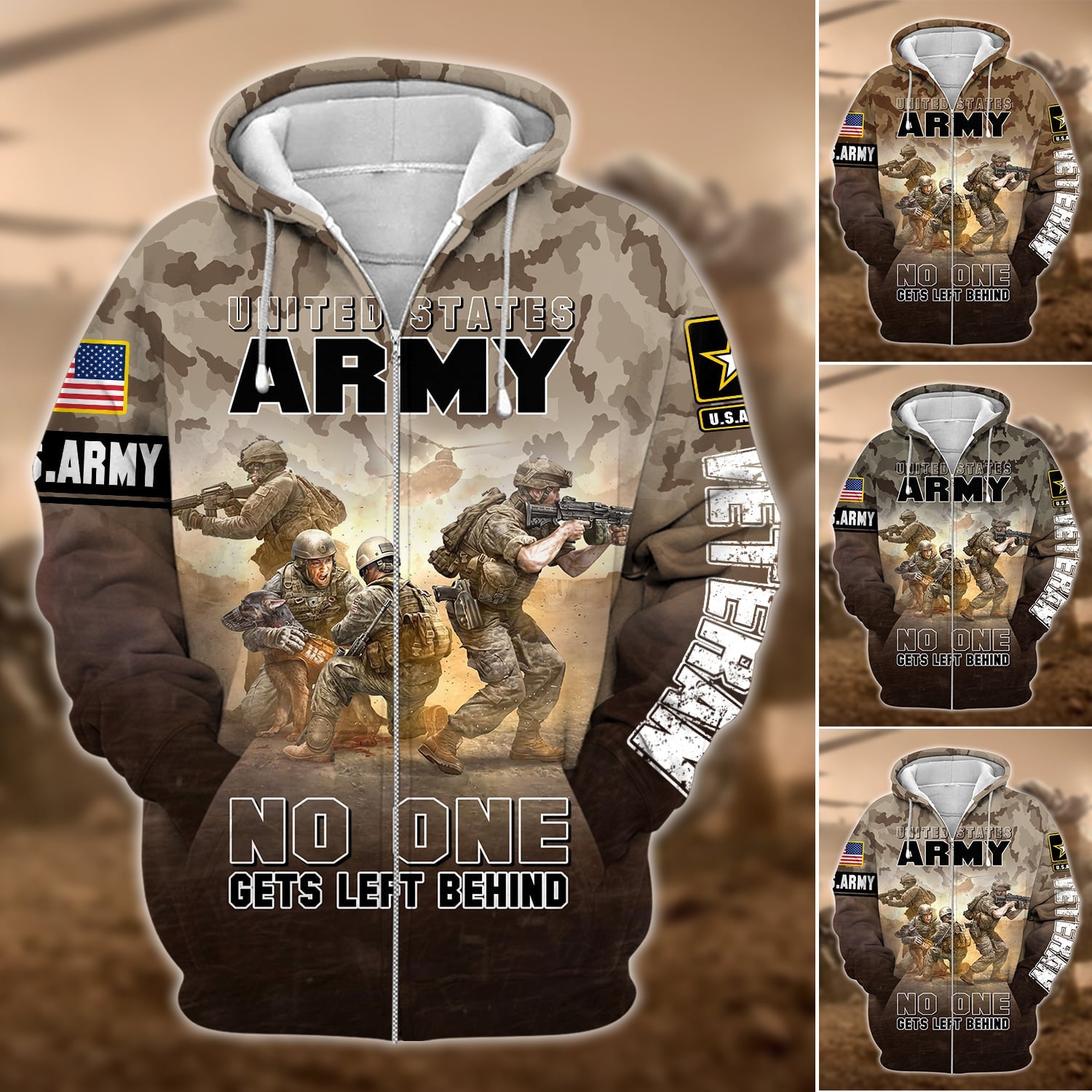 Premium U.S. Army Veteran Zip Hoodie