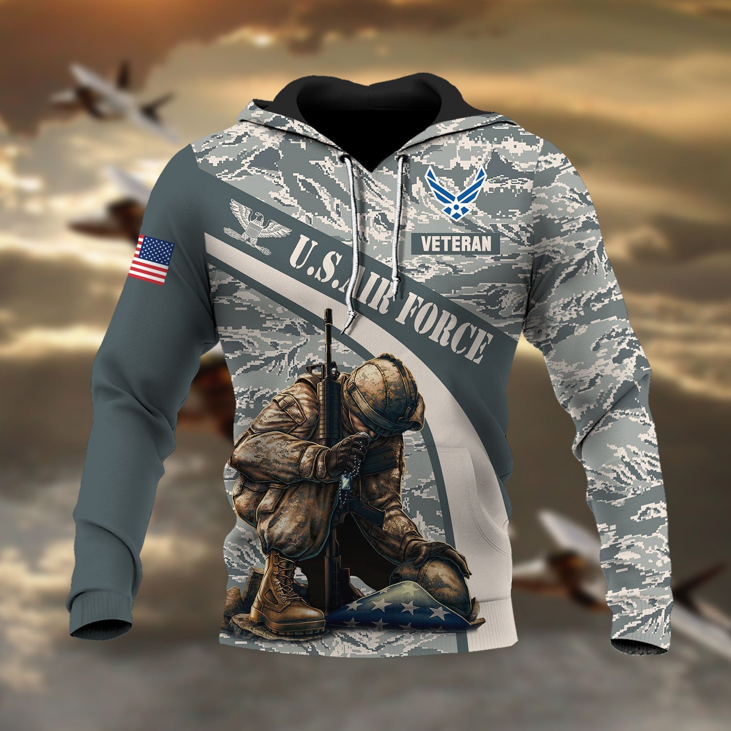 Premium Multiple US Military Services Veteran Hoodie