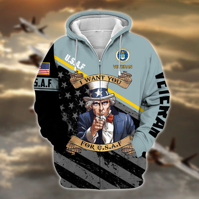 Premium Multiple US Military Services Veteran Zip Hoodie