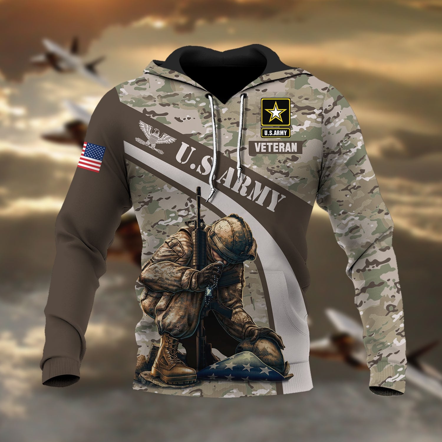 Premium Multiple US Military Services Veteran Hoodie