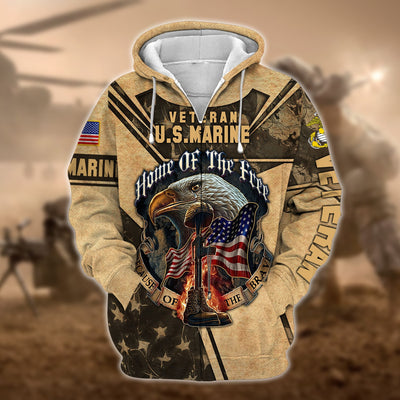 Premium Multiple US Military Services Veteran Zip Hoodie