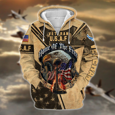 Premium Multiple US Military Services Veteran Zip Hoodie