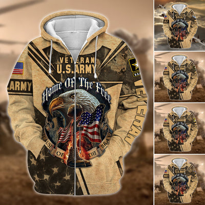 Premium Multiple US Military Services Veteran Zip Hoodie