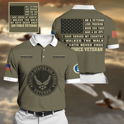 Premium Multiple US Military Services Veteran Polo