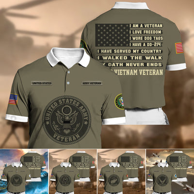 Premium Multiple US Military Services Veteran Polo
