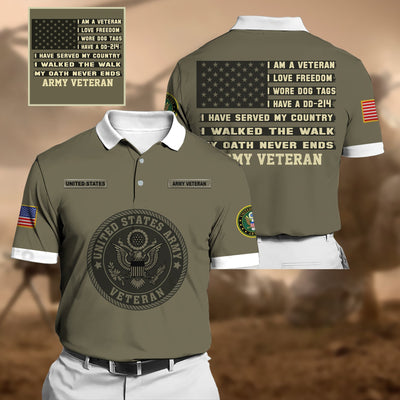 Premium Multiple US Military Services Veteran Polo