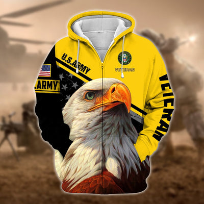 Premium Multiple US Military Services Veteran Zip Hoodie