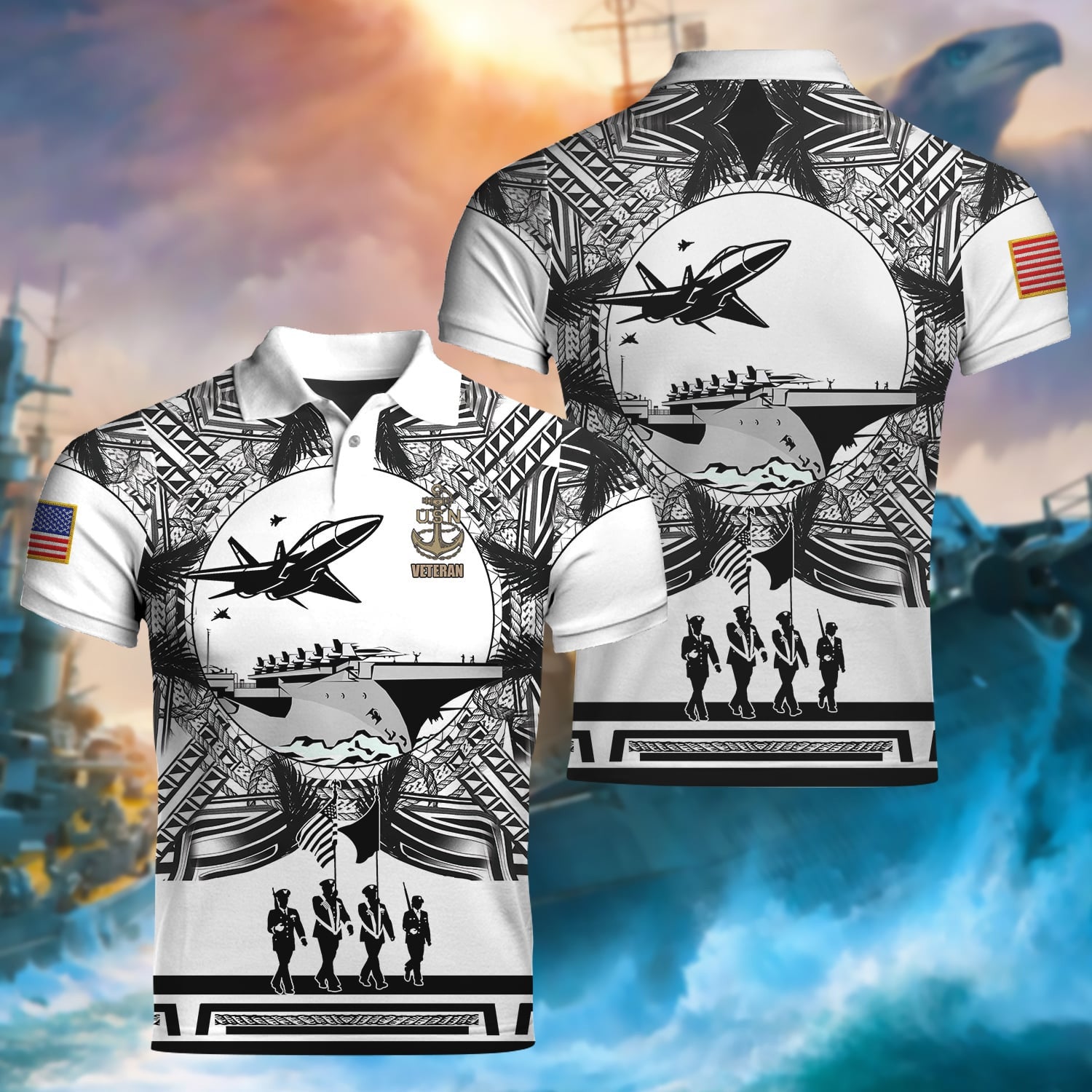 Unique Proud U.S.Navy Veteran Polo Shirt