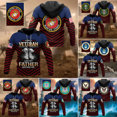 Premium Multiple US Military Services Veteran Hoodie