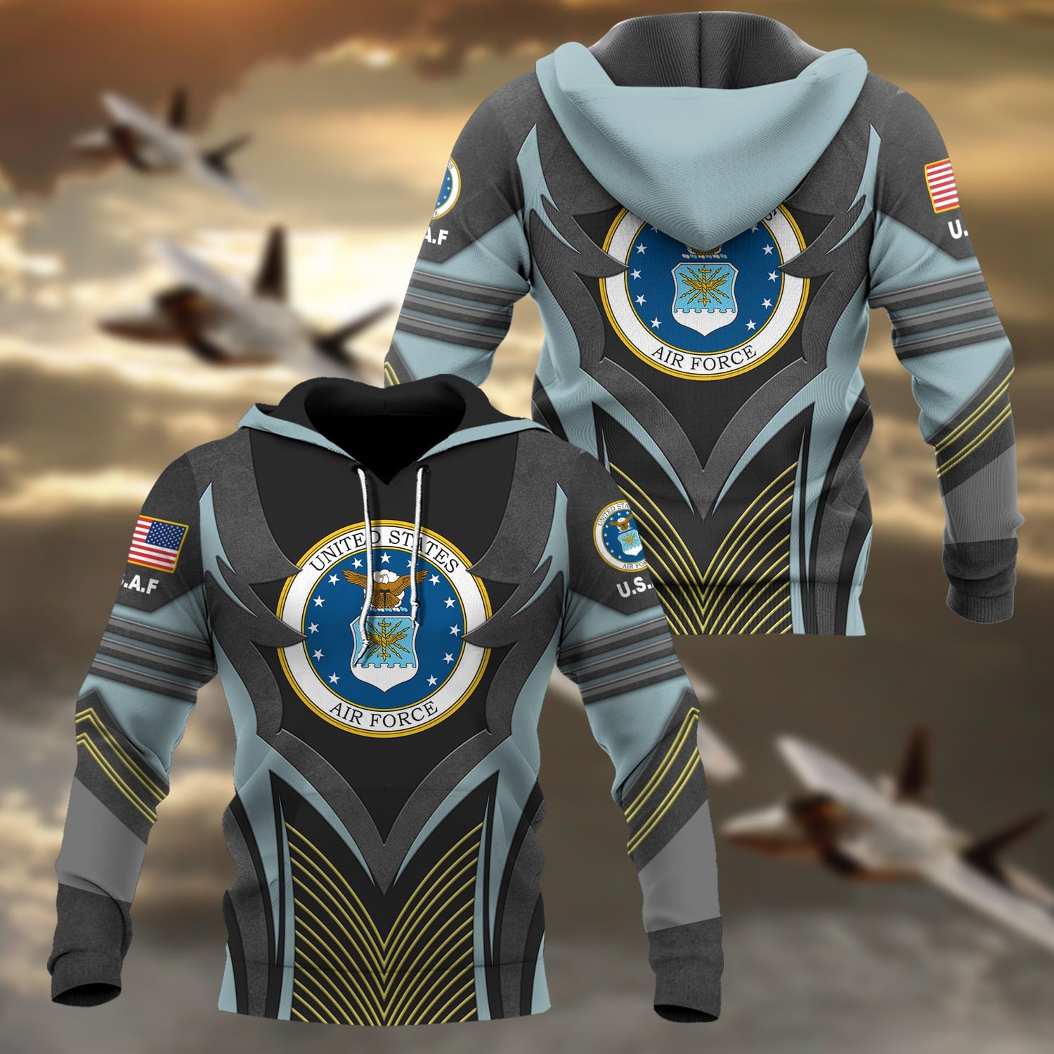 Premium Multiple US Military Services Veteran Hoodie