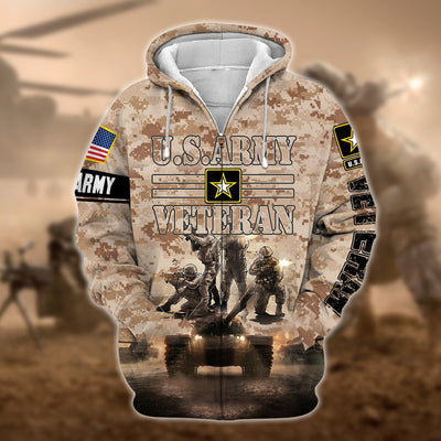 Premium Multiple US Military Services Veteran Zip Hoodie