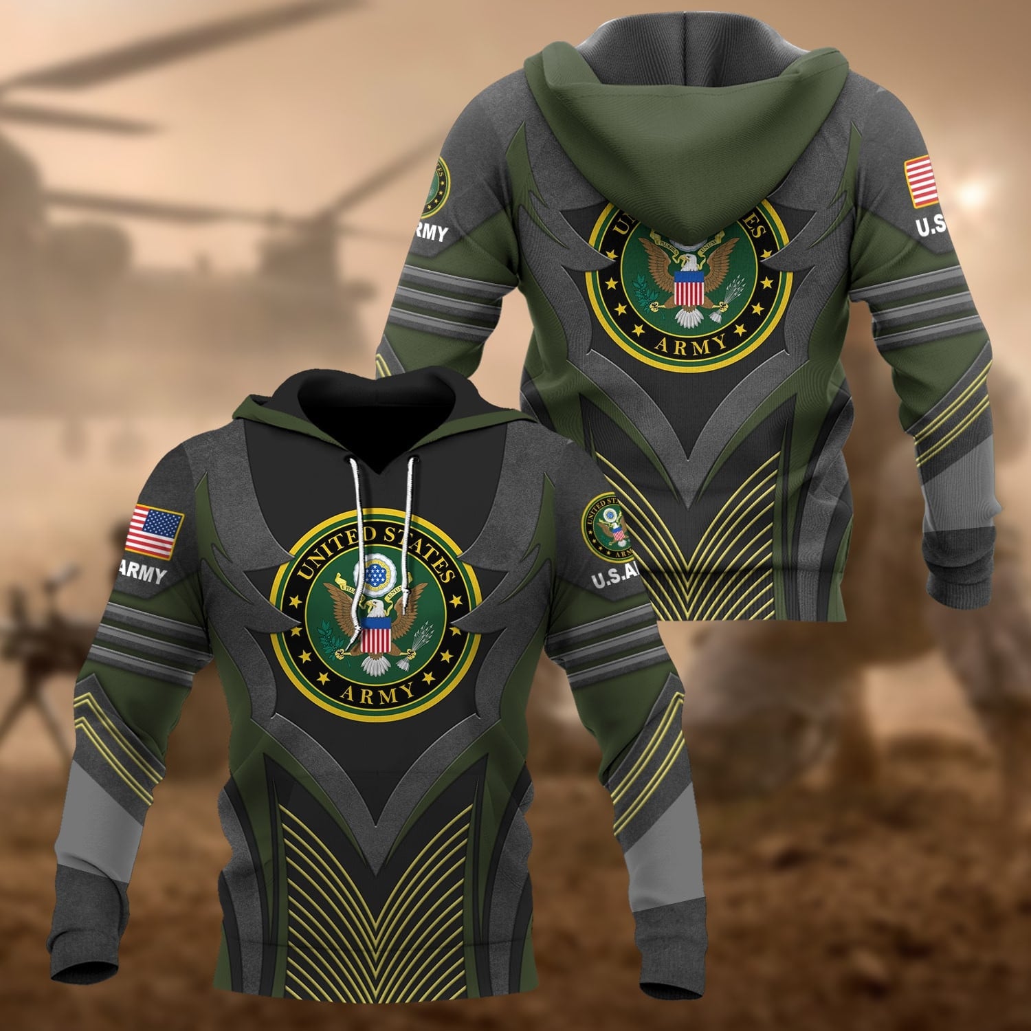 Premium Multiple US Military Services Veteran Hoodie