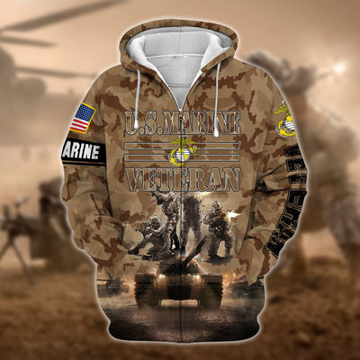 Premium Multiple US Military Services Veteran Zip Hoodie
