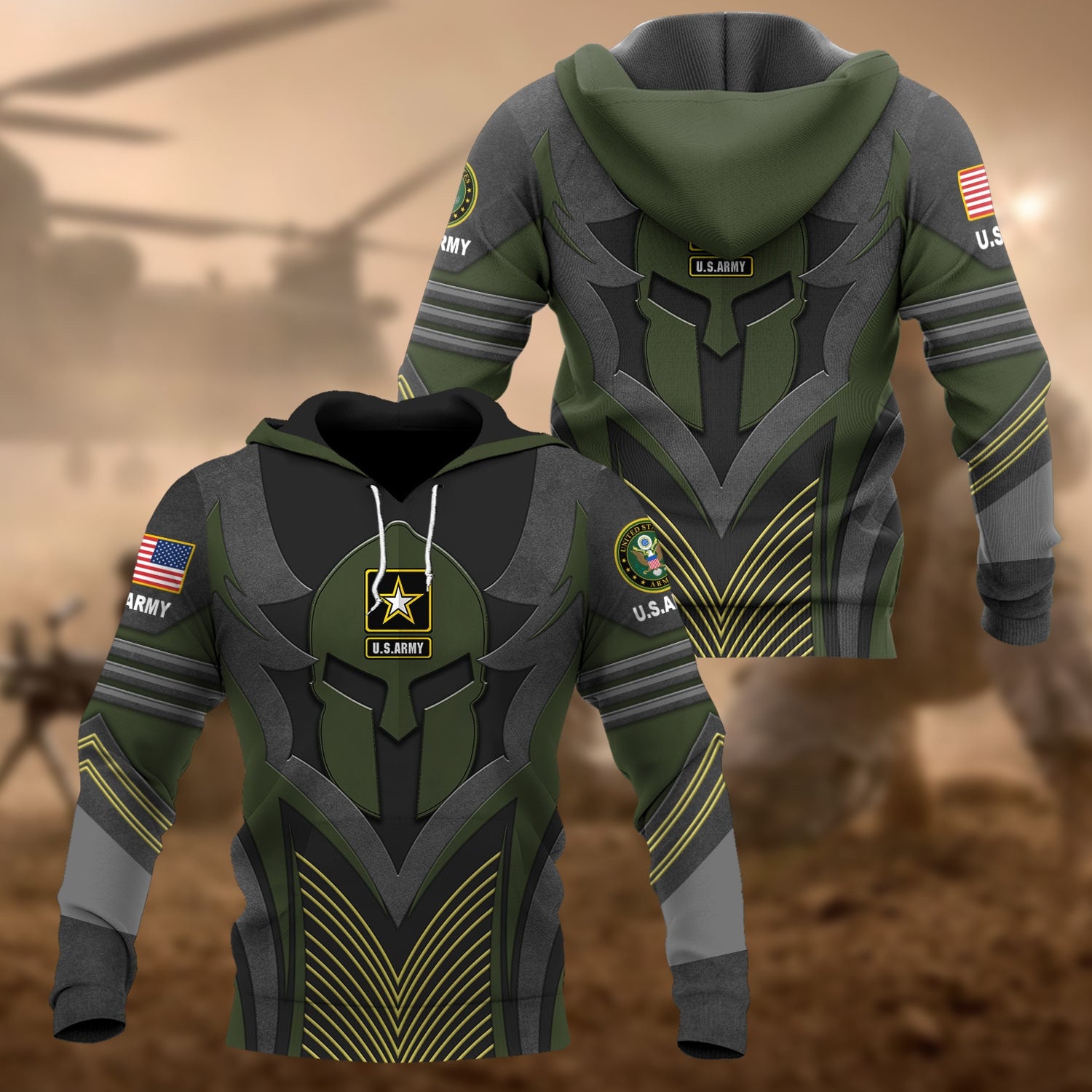 Premium Multiple US Military Services Veteran Hoodie