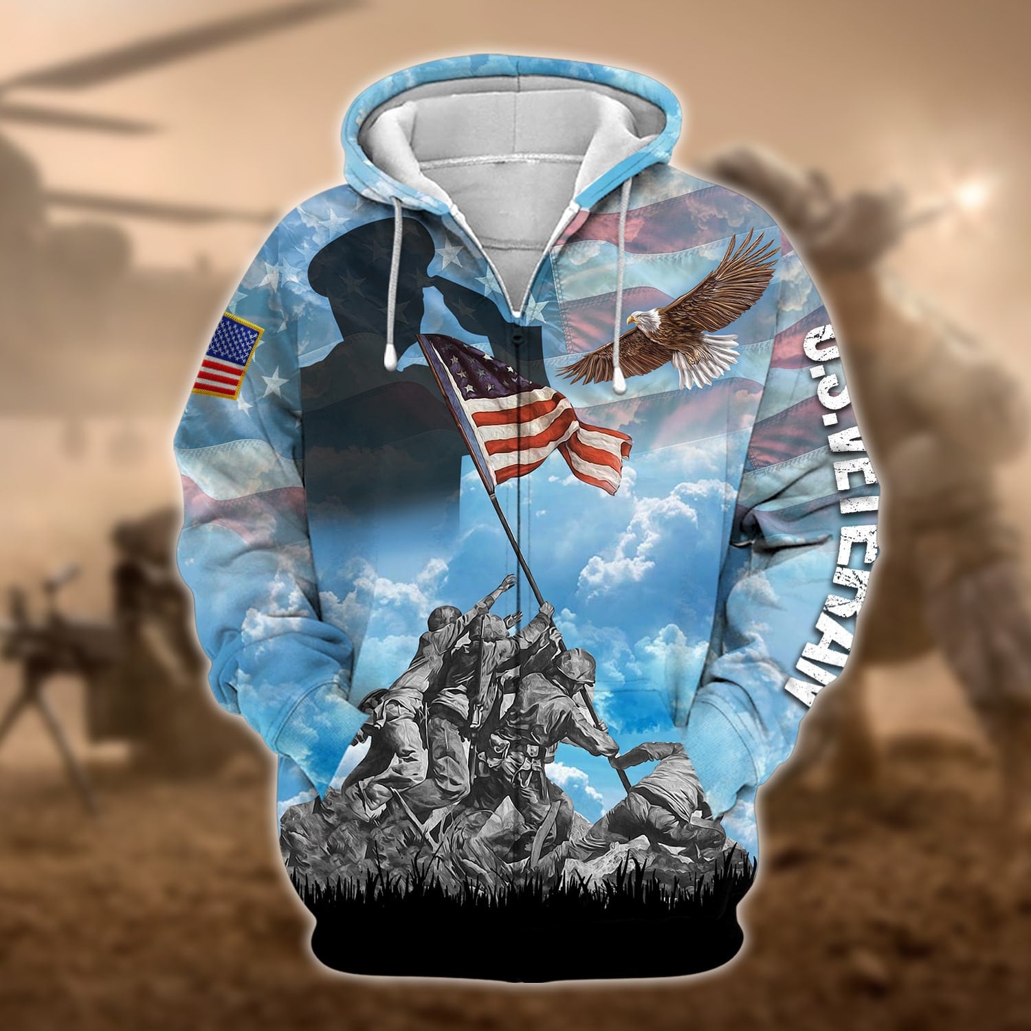 Unique U.S. Veteran Zip Hoodie