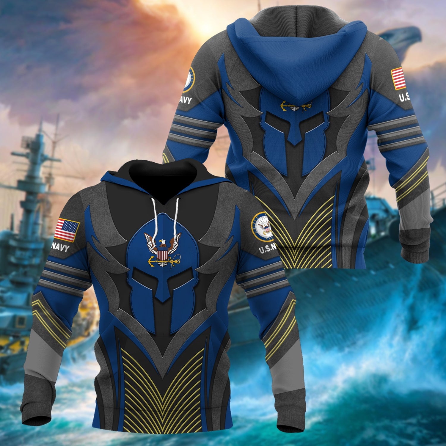 Premium Multiple US Military Services Veteran Hoodie