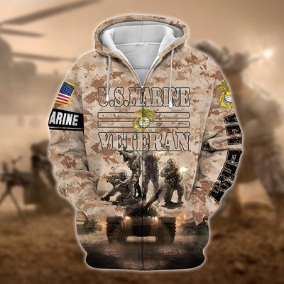 Premium Multiple US Military Services Veteran Zip Hoodie