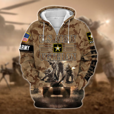 Premium Multiple US Military Services Veteran Zip Hoodie